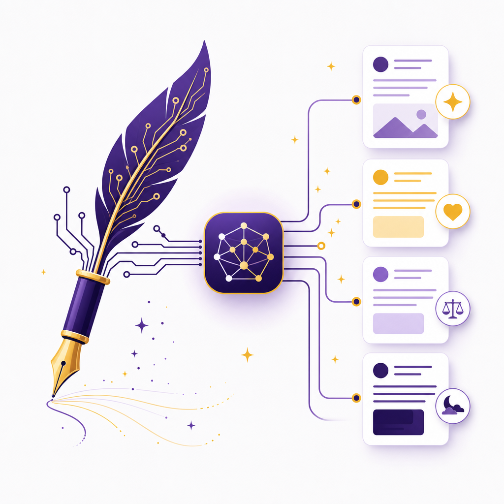Ilustrace služby AI copywriter