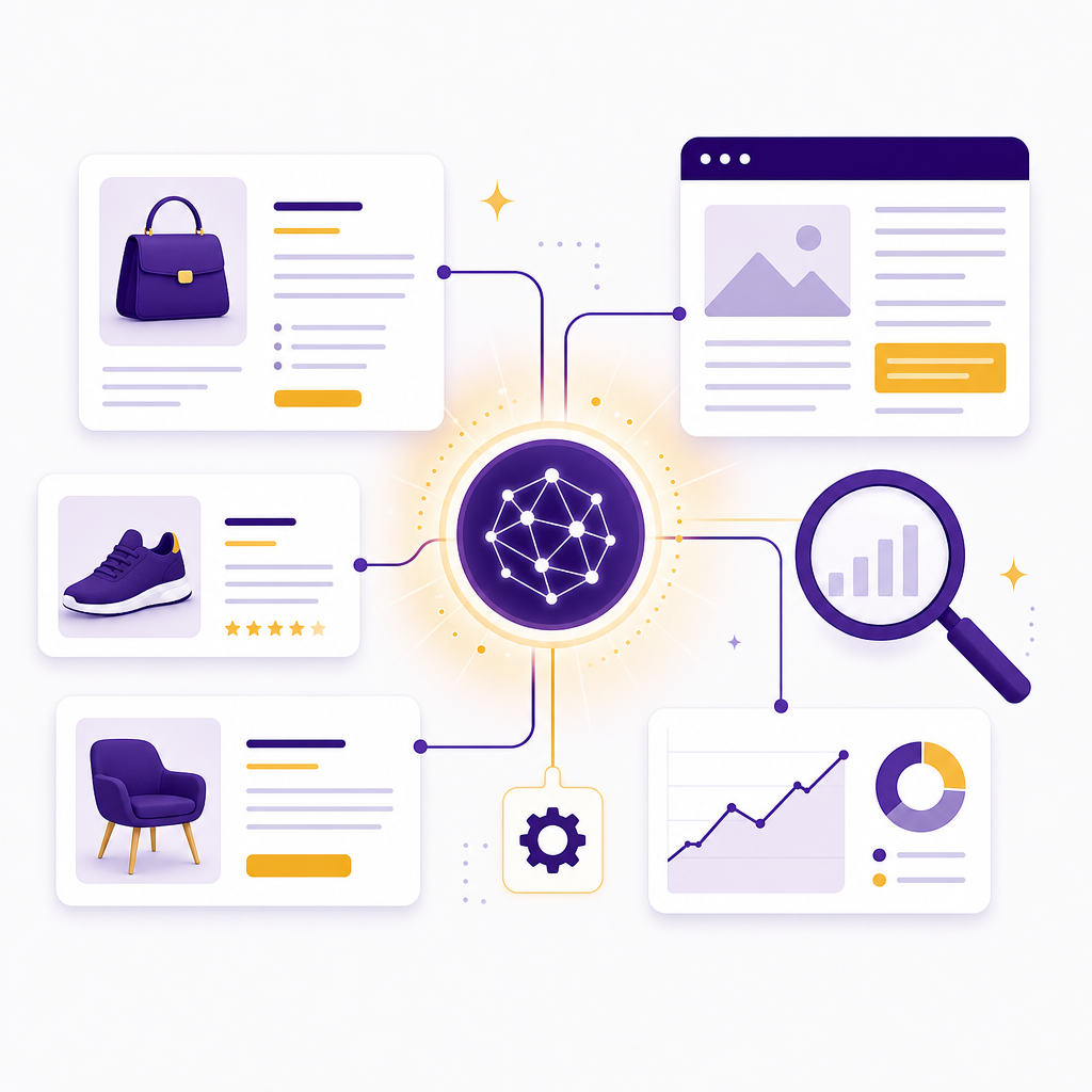 Ilustrace služby AI SEO & obsah